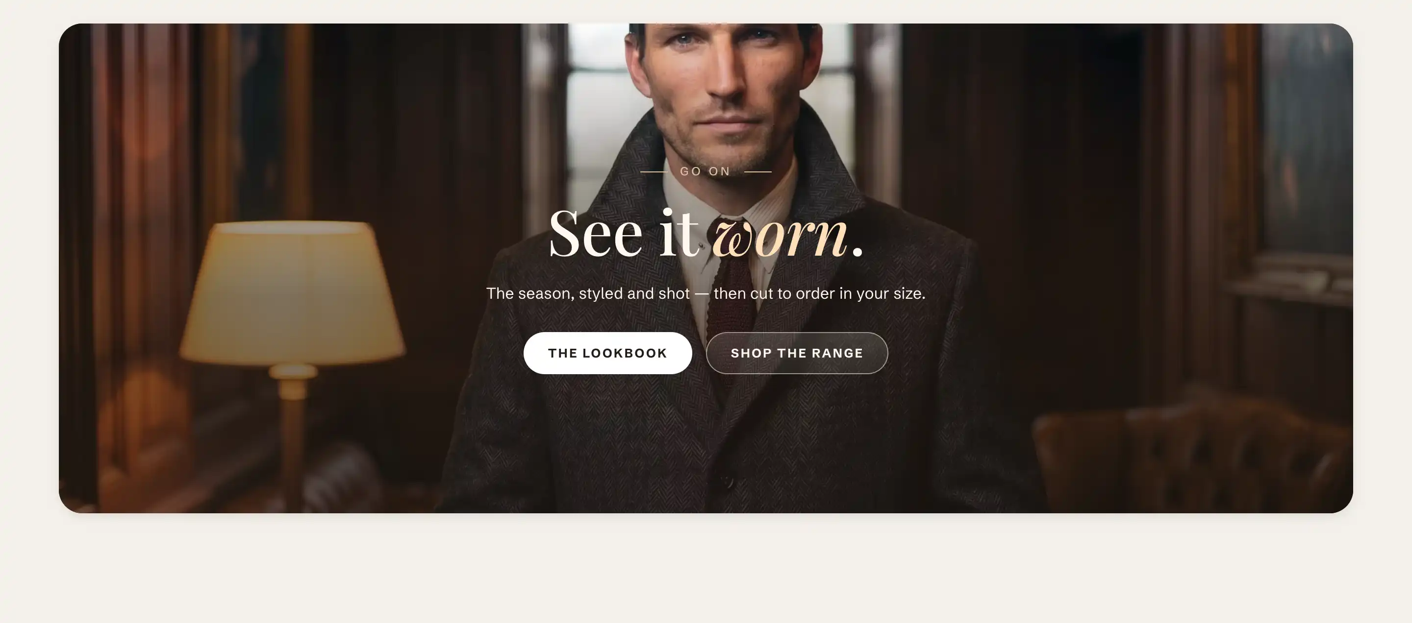 Image banner with a heading and button over a photo