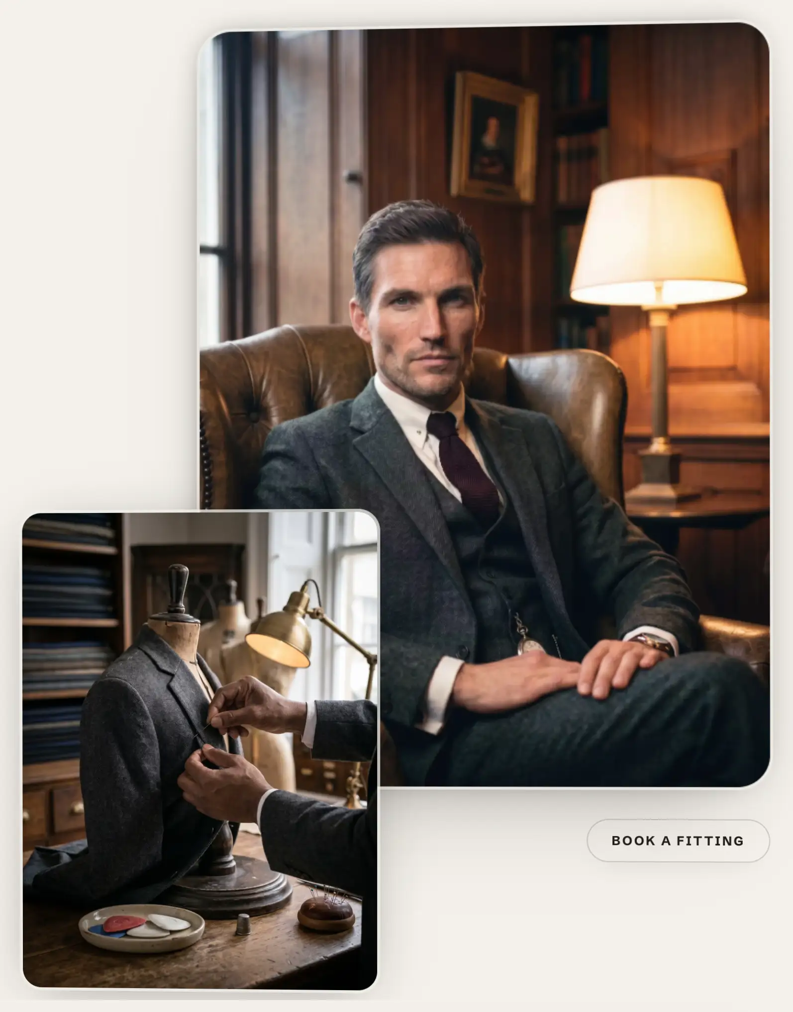 The Editorial images block: a main image with a smaller detail image overlapping it